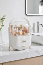 Cosmetic Organizer Skincare Display Box With 2 Layers Of Storage Boxes And Transparent Lid