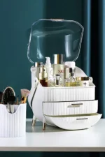 Cosmetic Organizer Skincare Display Box With 2 Layers Of Storage Boxes And Transparent Lid - Image 4